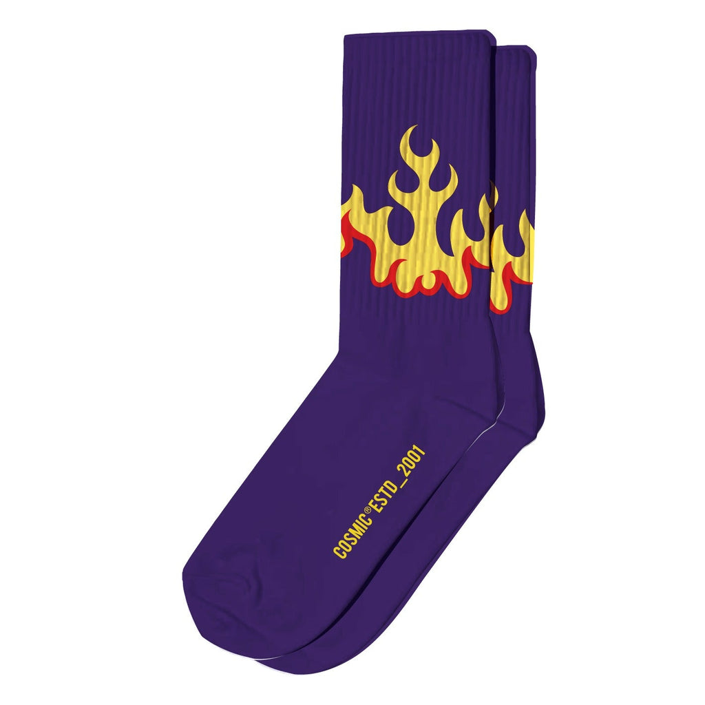 Cosmic FLAME PURPLE Socks Combination - Cosmic Clothes Official